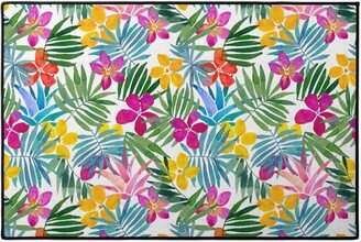 Door Mats: Watercolor Tropical Vibes Door Mat, Multicolor