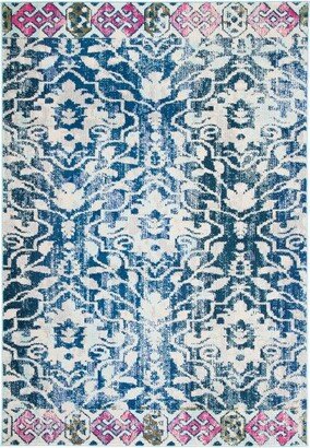 Madison MAD444 Power Loomed Area Rug - Navy/Ivory - 3'x5'