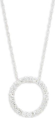 Saks Fifth Avenue Made in Italy Saks Fifth Avenue Women's 14K White Gold & Diamond Circle Pendant Necklace