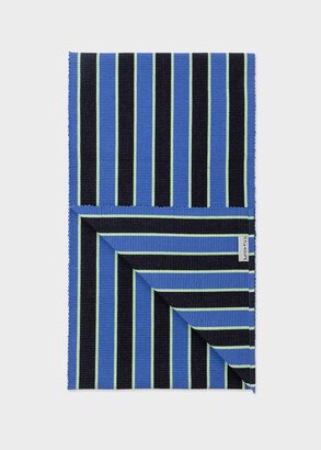 Blue & Black Stripe Cotton Table Runner by Dusen Dusen