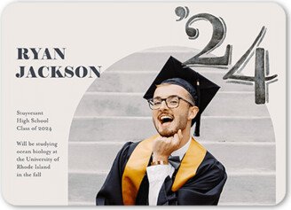 Graduation Announcements: Composed Year Graduation Announcement, Grey, 5X7, Matte, Signature Smooth Cardstock, Rounded