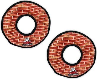 Tuffy Mega Ring Brick, 2-Pack Dog Toys - Rust, Copper