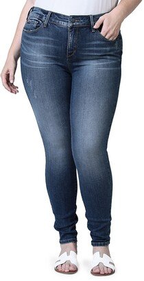 Mid-Rise Distressed Jeggings-AA