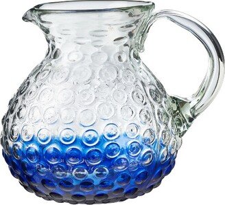 Amici Home Catalina Pitcher, Artisan Handmade Mexican Recycled Glass, For Sangria, Iced Tea, Juice, 8″ D x 8″ H, 80- Ounce,Cobalt