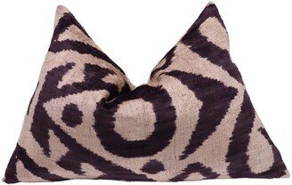 Unique Throw Pillow + Down Insert Made in USA, Invisible Zipper, Couch Cushion, Handmade Luxury Fabric, Decorative Soft Velvet Ikat Design-AB