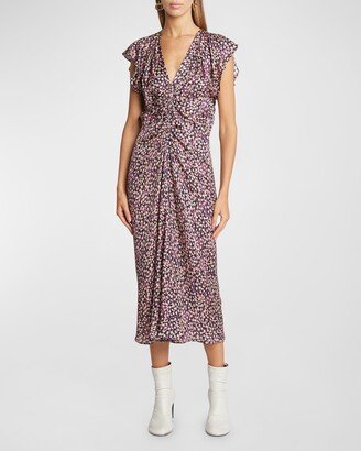 Lyndsay Floral-Print Cap-Sleeve Midi Dress