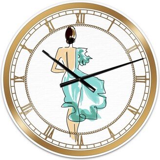 Designart Evening Dress Fashion Large Fashion Wall Clock - 36 x 28 x 1