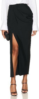 High Slit Maxi Skirt in Black