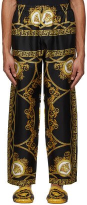 Black Barocco Print Pyjama Pants