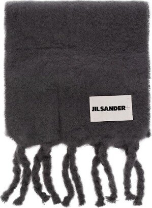 Jil Sander+ Logo Patch Fringed Scarf-AA