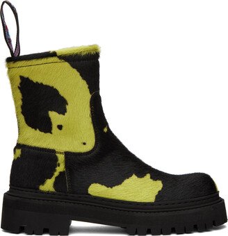 Black & Green Eki Ankle Boots