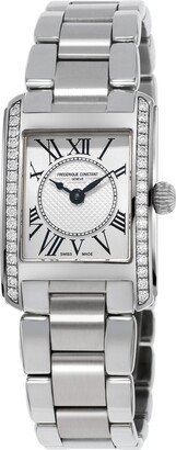 Women's Swiss Carree Diamond (2/5 ct. t.w.) Stainless Steel Bracelet Watch 23x21mm