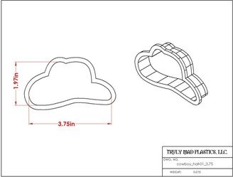 Fast Shipping Cowboy Hat 01 Cookie Cutter, Cutter