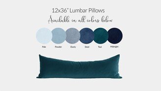 Blue Long Lumbar Pillow Covers , Velvet Bolster Combo With Insert Available