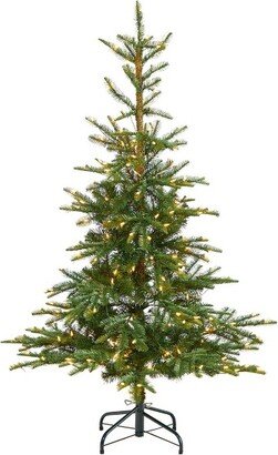 5-ft Layered Washington Spruce Christmas Tree with 200 Clear Lights and 385 Bendable Branches