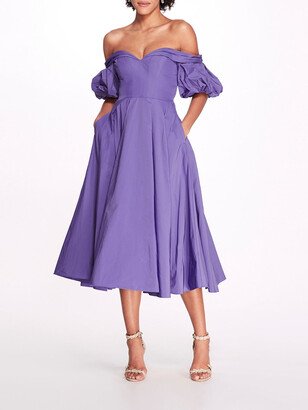 Off Shoulder Taffeta Bubble Dress