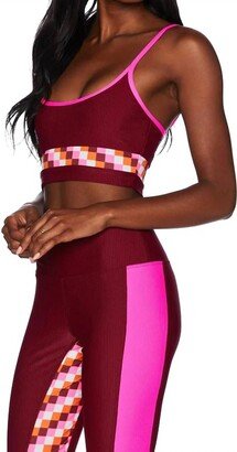 Eva Top In Sangria Checkers