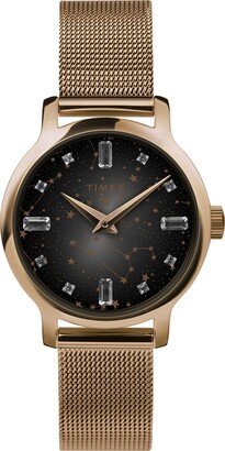 Women's Celestial 31mm Watch - Rose Gold-Tone Bracelet Black Dial Rose Gold-Tone Case