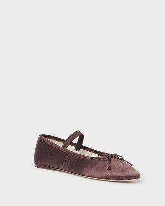 Leonie Chocolate Satin Ballet Flat