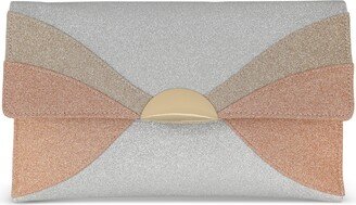 Woman's Mariah Color block Sparkle Envelope Clutch