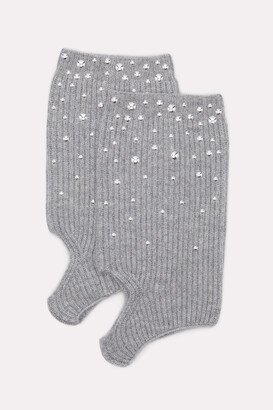 Stud-embellished cashmere leg warmers