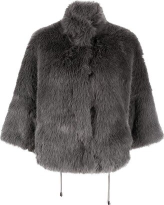 Faux-Fur Bell-Sleeve Jacket