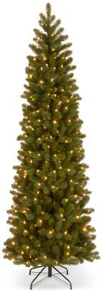 National Tree Company 7.5' Feel Real Down Swept Douglas Fir Pencil Slim Christmas Tree with 350 Dual Led Lights