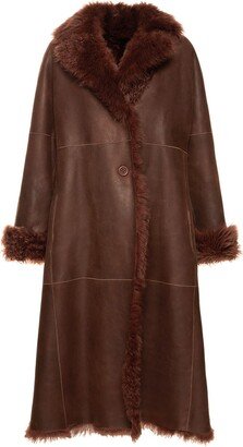 Reversible faux fur & faux leather coat-AA