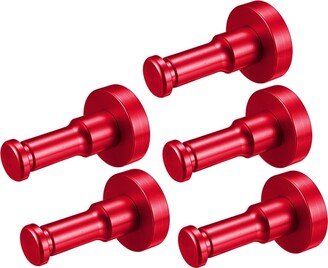 Unique Bargains 5Pcs, 1.69 Wall Mounted Hook Robe Hook Towel HangerAluminum alloy red - red-5Pcs