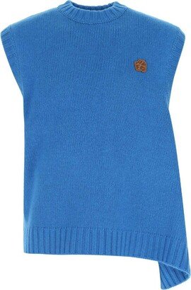 Logo Patch Sleeveless Knit Vest-AA