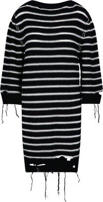 Stripe Distressed Knitted Dress