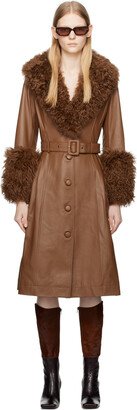 Brown Foxy Shearling Coat