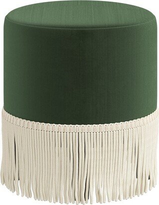 Upholstered Fringe Ottoman