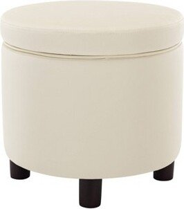 Round Storage Ottoman with Lift Off Lid - WOVENBYRD