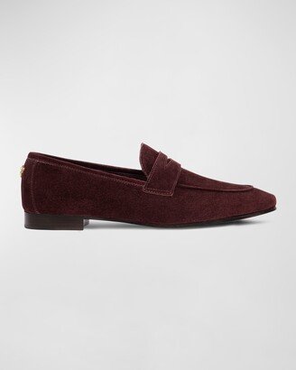 Flaneur Suede Penny Loafers