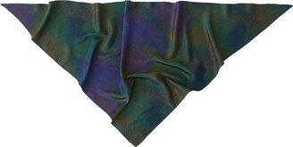 Lost Pattern Nyc Brooklyn Triangle Silk Scarf - Green