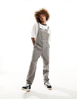 canvas overalls in washed gray