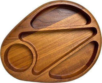 Vintage Epicure Essentials Wood Serving Tray Platter Charcuterie Board Sections