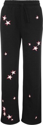 Star Print Straight-Leg Sweatpants