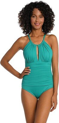 Island Goddess High Neck Mio One-Piece (Emerald) Women's Swimsuits One Piece