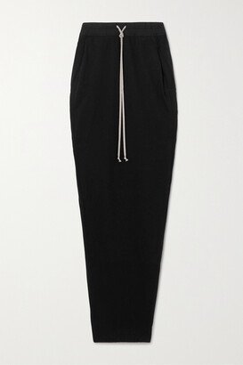 Asymmetric Cotton-jersey Maxi Skirt - Black