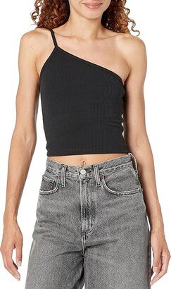 Cool-Pack Cattails One Shoulder Tank (True Black) Women's Clothing