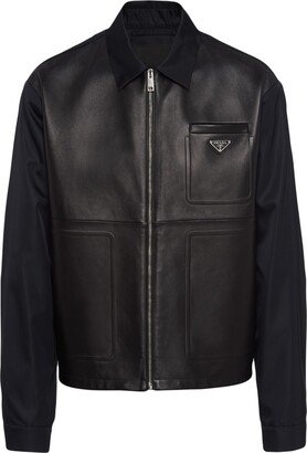 Re-Nylon leather jacket