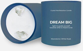 Jill & Ally Dream Big White Musk Scented with Moonstone Crystal Manifestation Candle