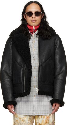 Black Aviator Shearling Jacket