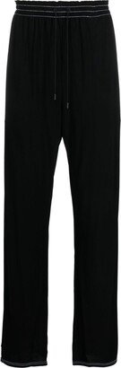 Drawstring-Waist Straight-Leg Trousers-AK