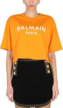 Logo Printed Cropped T-Shirt-AL