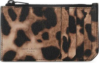 Leopard Printed Zip-Up Cardholder