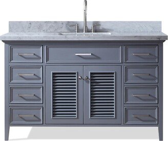 Kensington 55 In. Single Sink Vanity in Grey