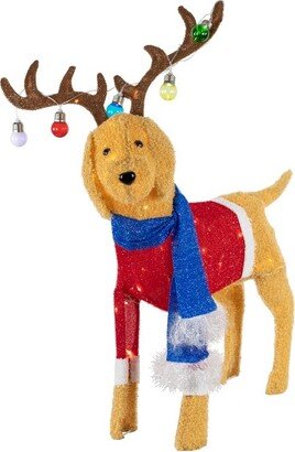 Northlight 36.5 LED Lighted Dog Wearing Antlers Christmas Outdoor Yard Decoration